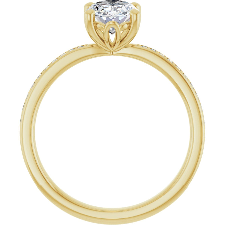 Semi-Set 1/5 CTW Oval Engagement Ring (8 X 6 Mm) - gallery - Series 124170