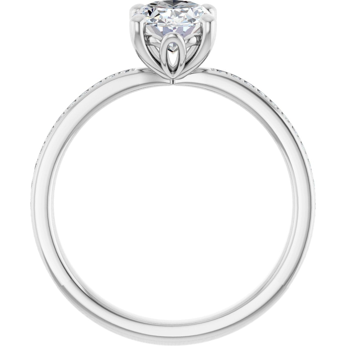 Semi-Set 1/5 CTW Oval Engagement Ring (8 X 6 Mm) - gallery - Series 124170