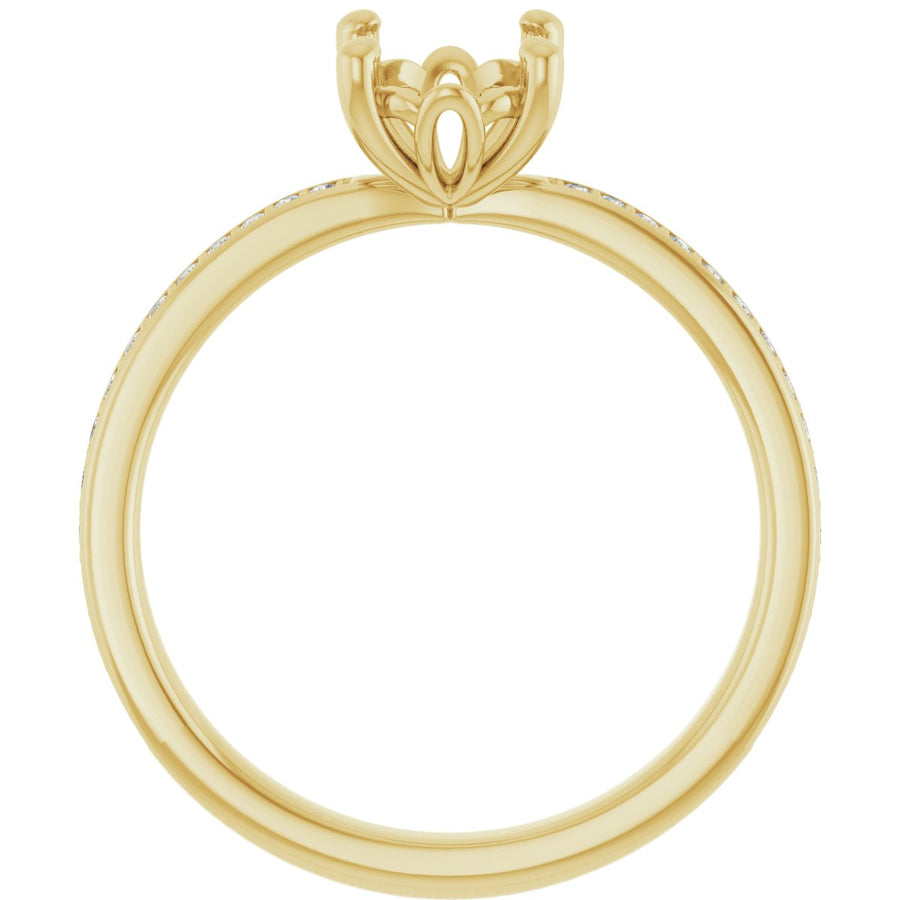Semi-Set 1/5 CTW Oval Engagement Ring (8 X 6 Mm) - gallery - Series 124170