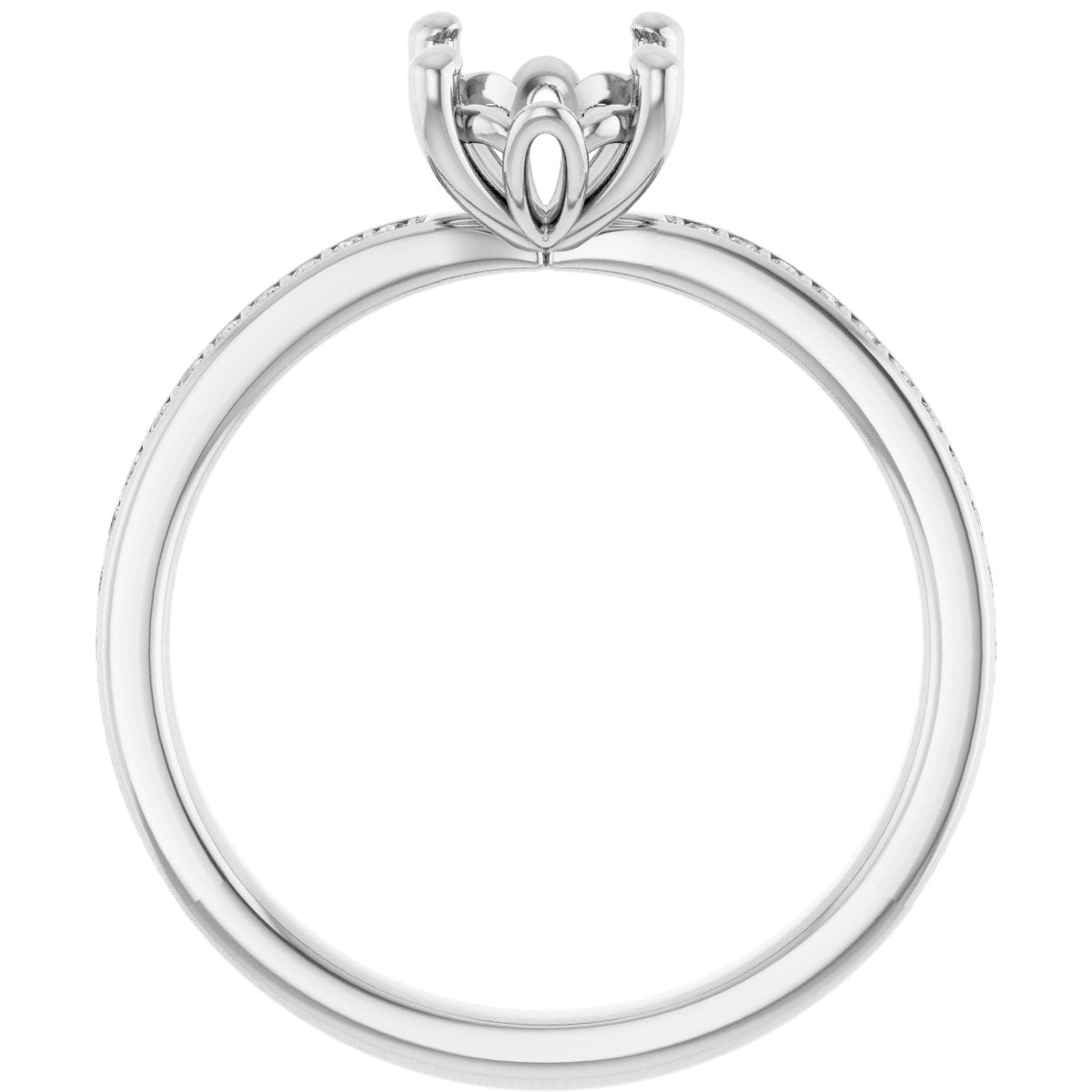 Semi-Set 1/5 CTW Oval Engagement Ring (8 X 6 Mm) - gallery - Series 124170