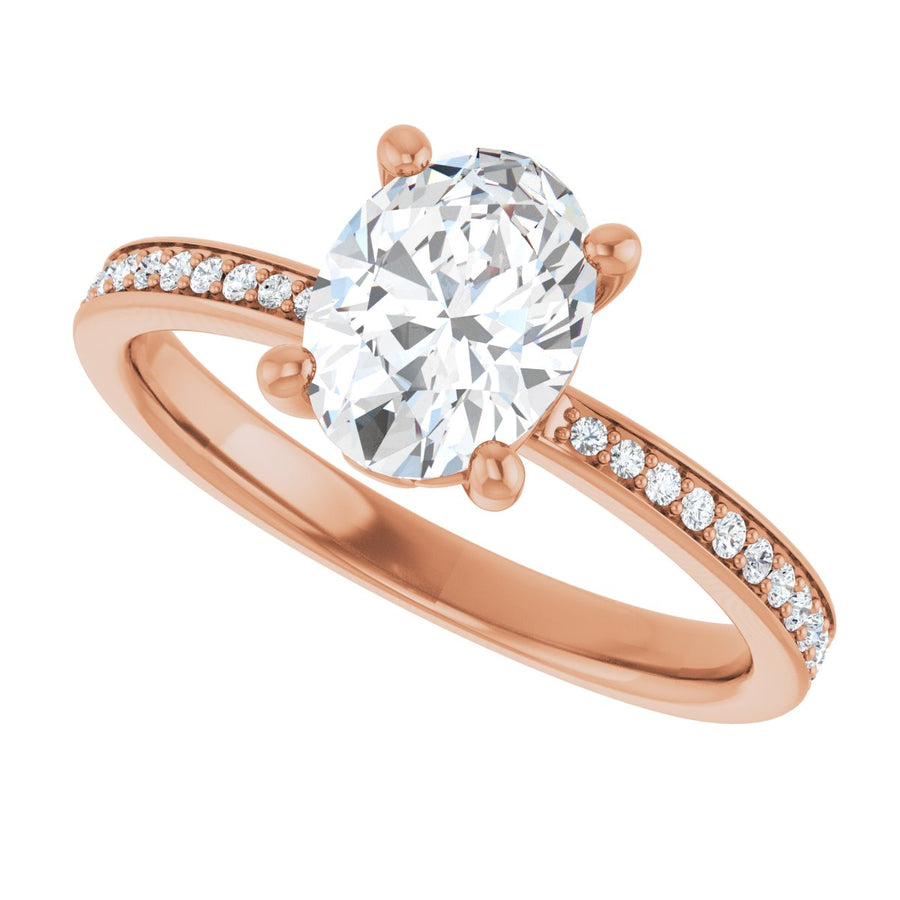 Semi-Set 1/5 CTW Oval Engagement Ring (8 X 6 Mm) - gallery - Series 124170