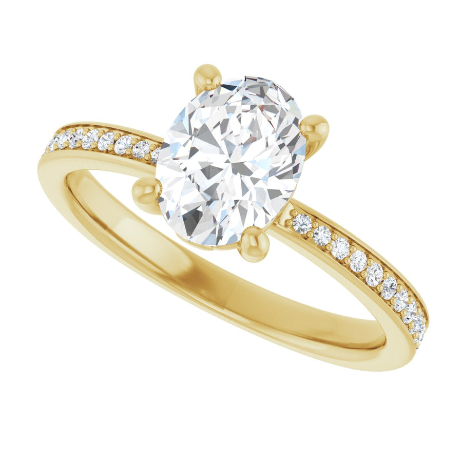Semi-Set 1/5 CTW Oval Engagement Ring (8 X 6 Mm) - gallery - Series 124170