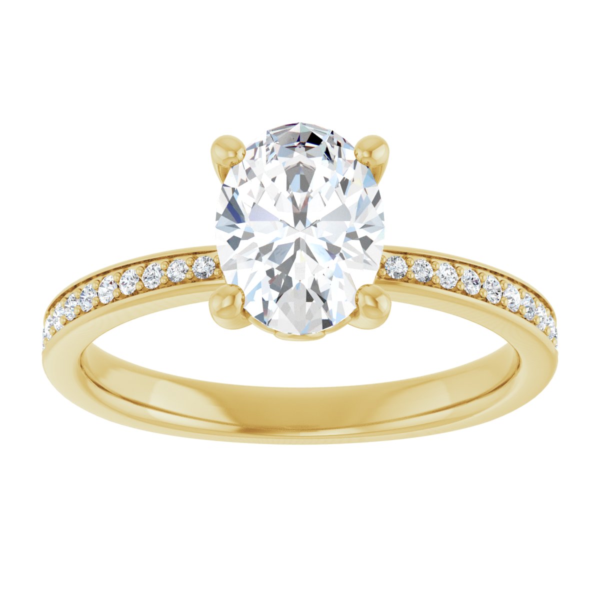 Semi-Set 1/5 CTW Oval Engagement Ring (8 X 6 Mm) - gallery - Series 124170