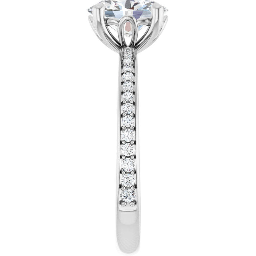 Semi-Set 1/5 CTW Oval Engagement Ring (8 X 6 Mm) - gallery - Series 124170