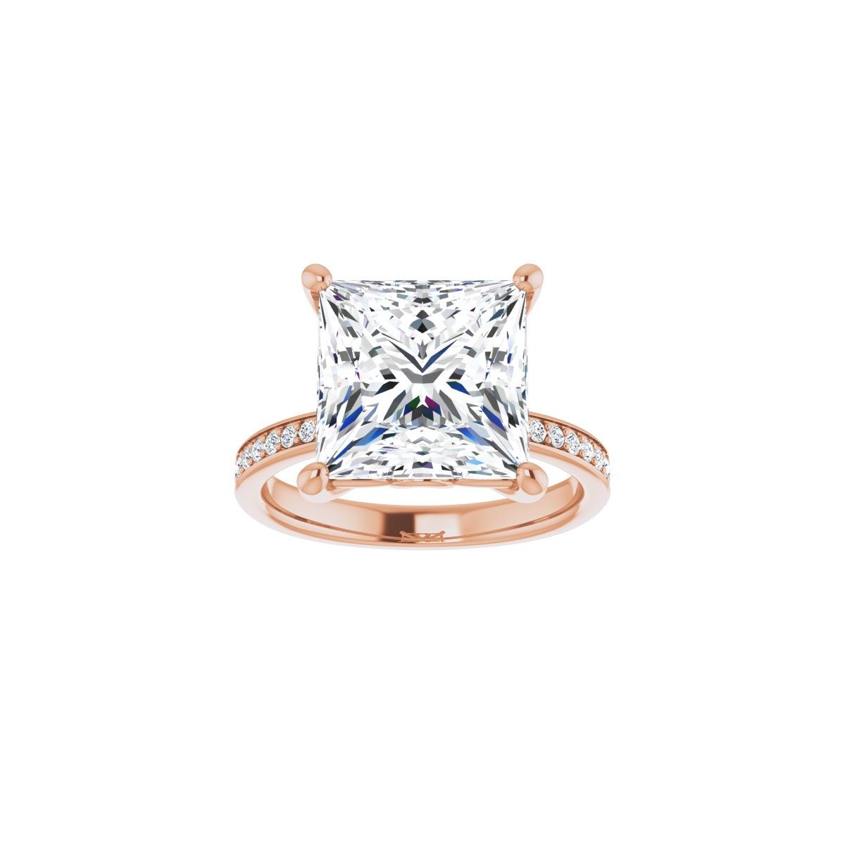 Semi-Set 1/3 CTW Square Engagement Ring (10 X 10 Mm) - gallery - Series 124170