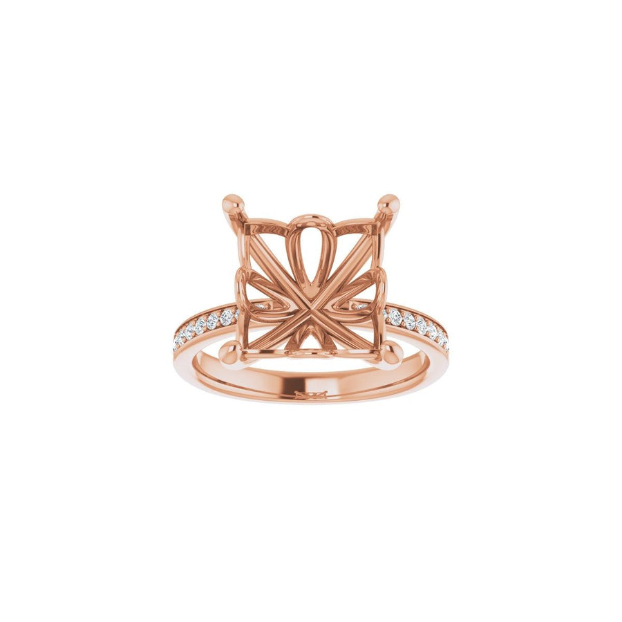 Semi-Set 1/3 CTW Square Engagement Ring (10 X 10 Mm) - gallery - Series 124170