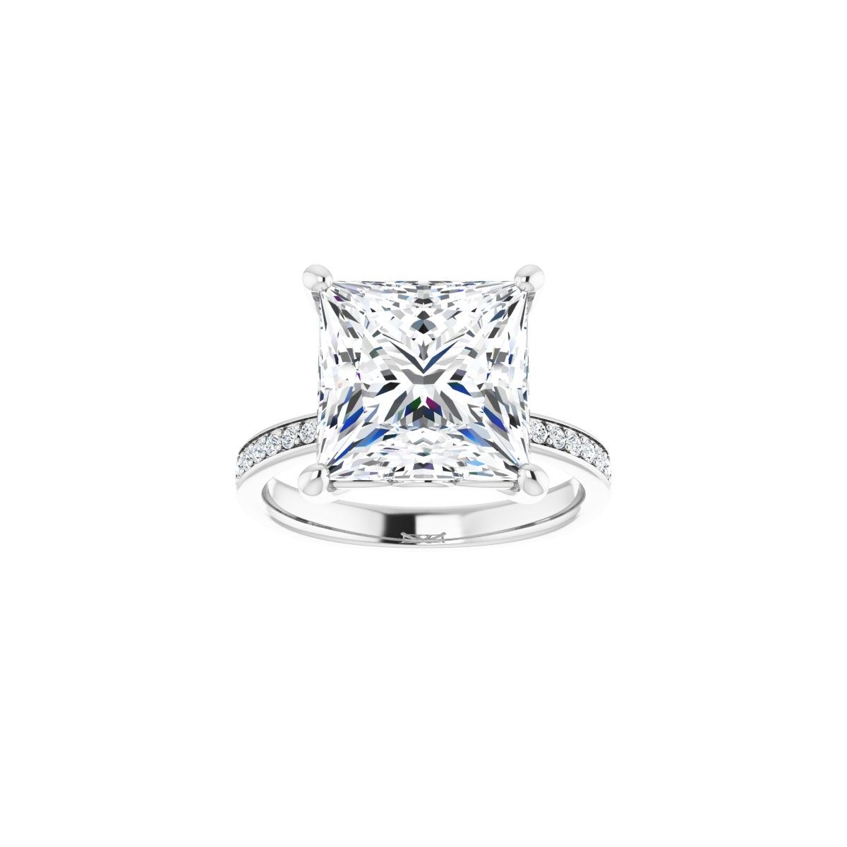 Semi-Set 1/3 CTW Square Engagement Ring (10 X 10 Mm) - gallery - Series 124170