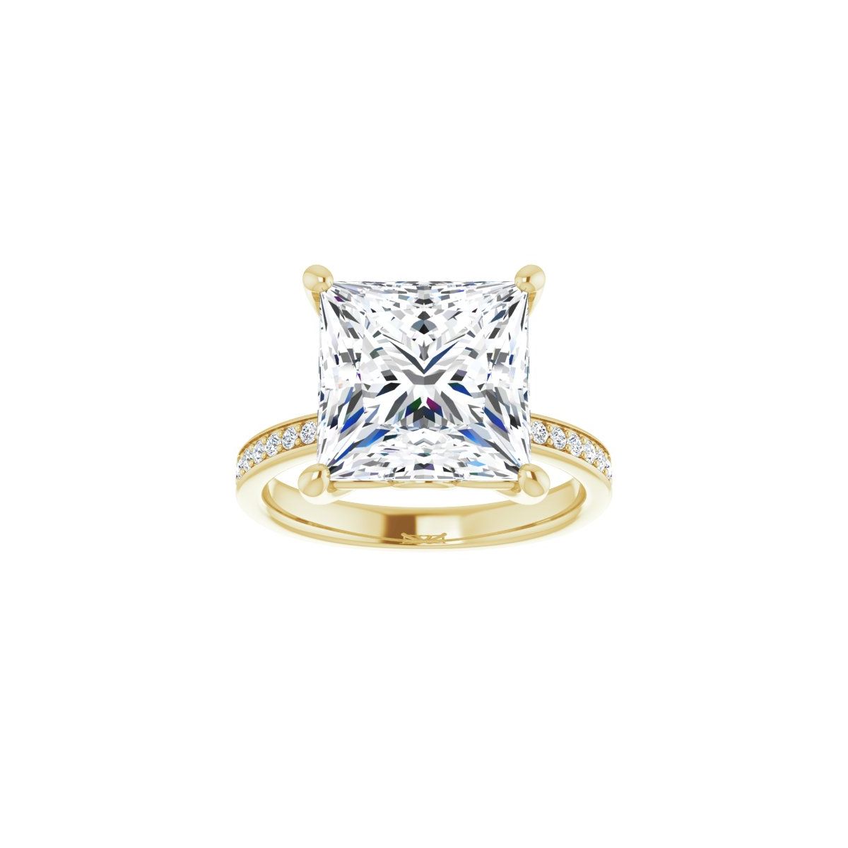 Semi-Set 1/3 CTW Square Engagement Ring (10 X 10 Mm) - gallery - Series 124170