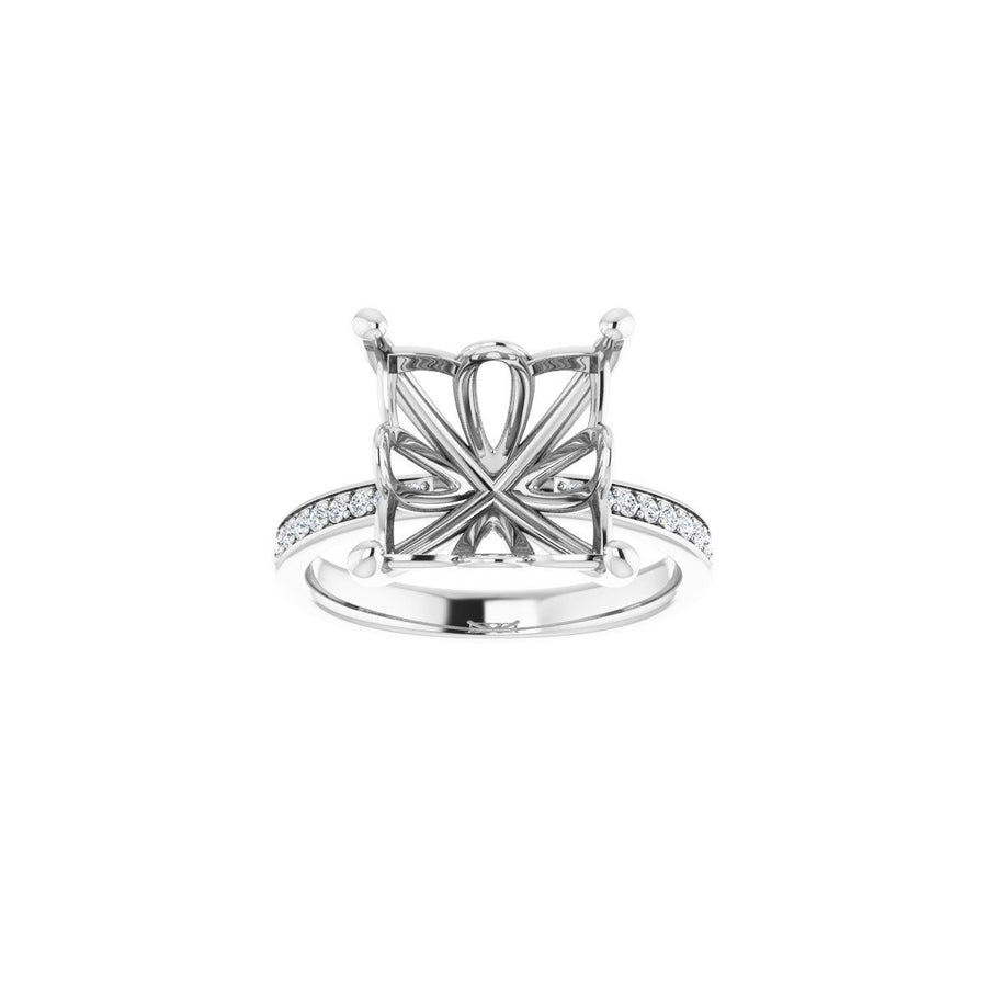 Semi-Set 1/3 CTW Square Engagement Ring (10 X 10 Mm) - gallery - Series 124170
