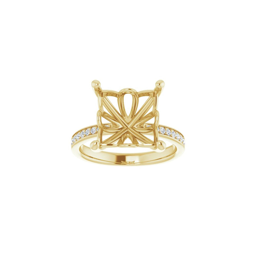 Semi-Set 1/3 CTW Square Engagement Ring (10 X 10 Mm) - gallery - Series 124170