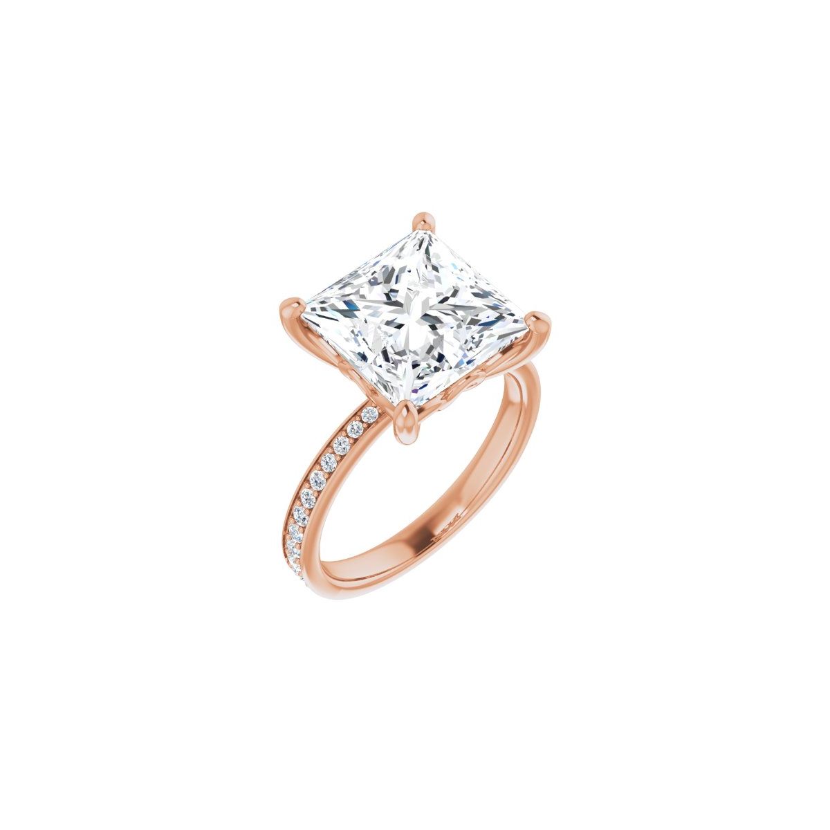 Natural Diamond Semi-Set 1/3 CTW Square Engagement Ring (10 X 10 Mm) - 14K Gold - Series 124170