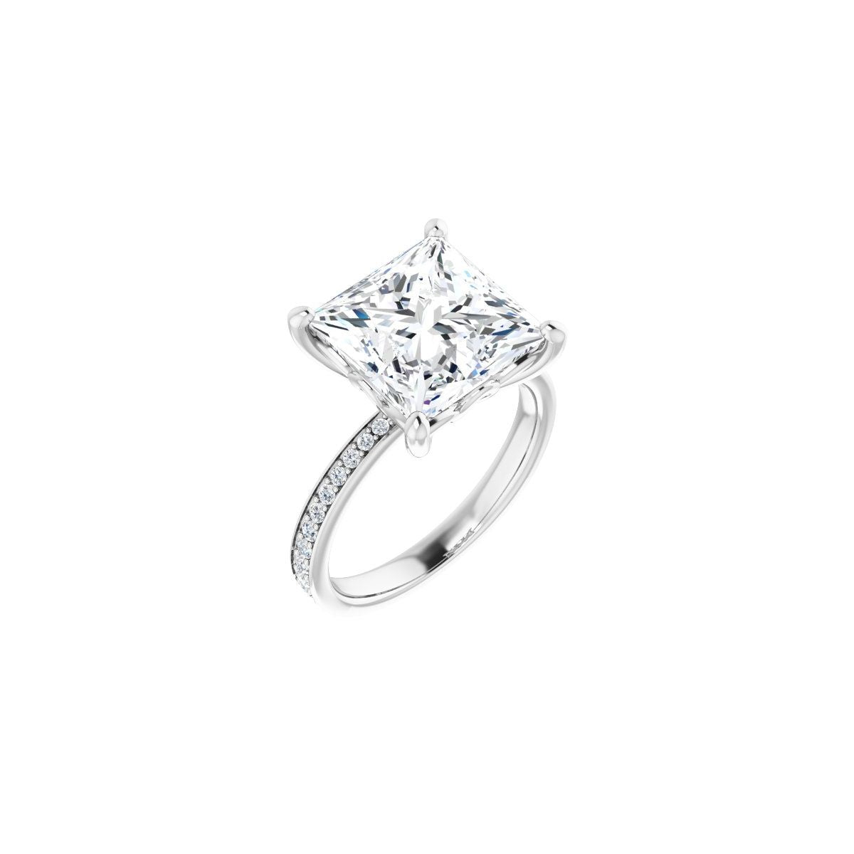 Natural Diamond Semi-Set 1/3 CTW Square Engagement Ring (10 X 10 Mm) - 14K Gold - Series 124170