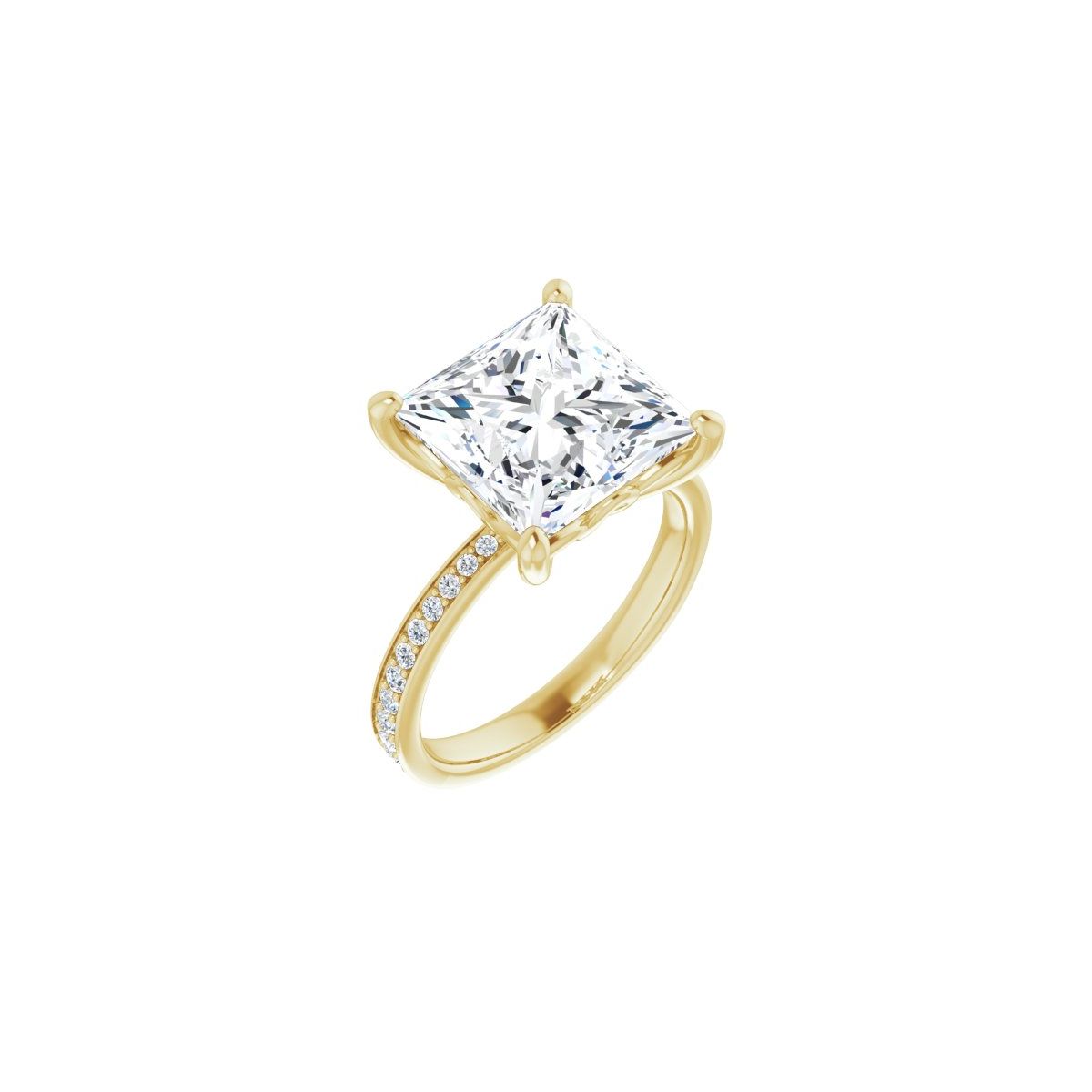 Natural Diamond Semi-Set 1/3 CTW Square Engagement Ring (10 X 10 Mm) - 14K Gold - Series 124170