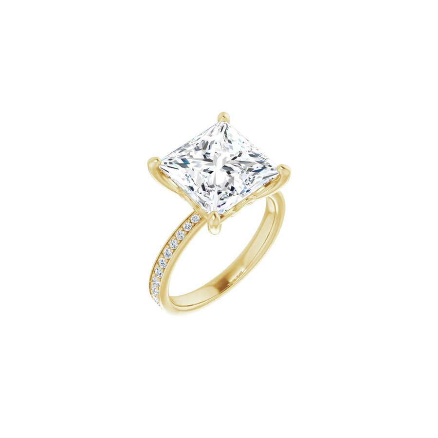 Natural Diamond Semi-Set 1/3 CTW Square Engagement Ring (10 X 10 Mm) - 14K Gold - Series 124170