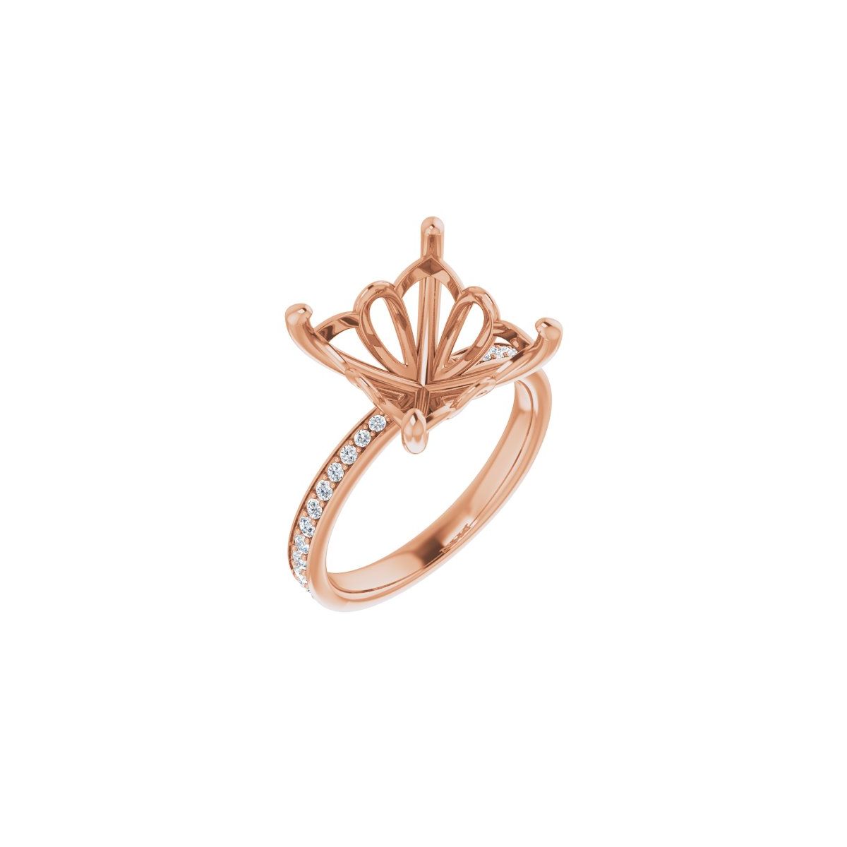 Semi-Set 1/3 CTW Square Engagement Ring (10 X 10 Mm) - gallery - Series 124170