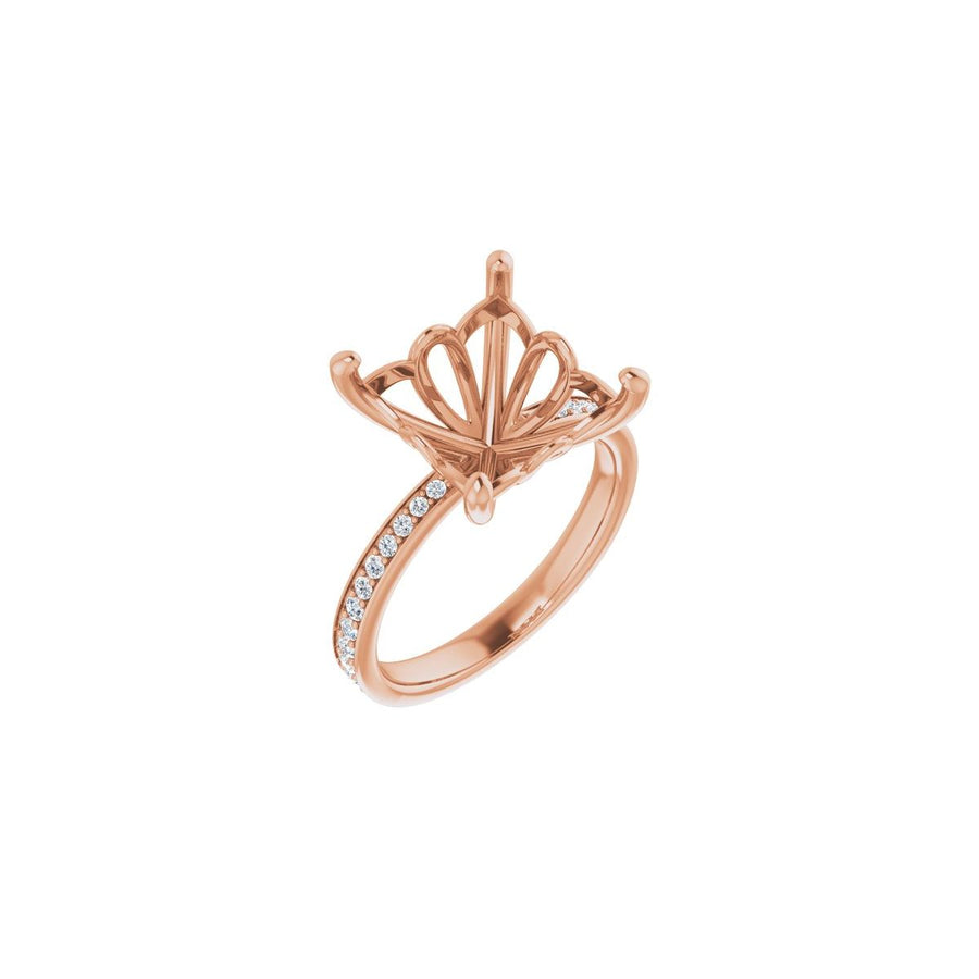 Semi-Set 1/3 CTW Square Engagement Ring (10 X 10 Mm) - gallery - Series 124170