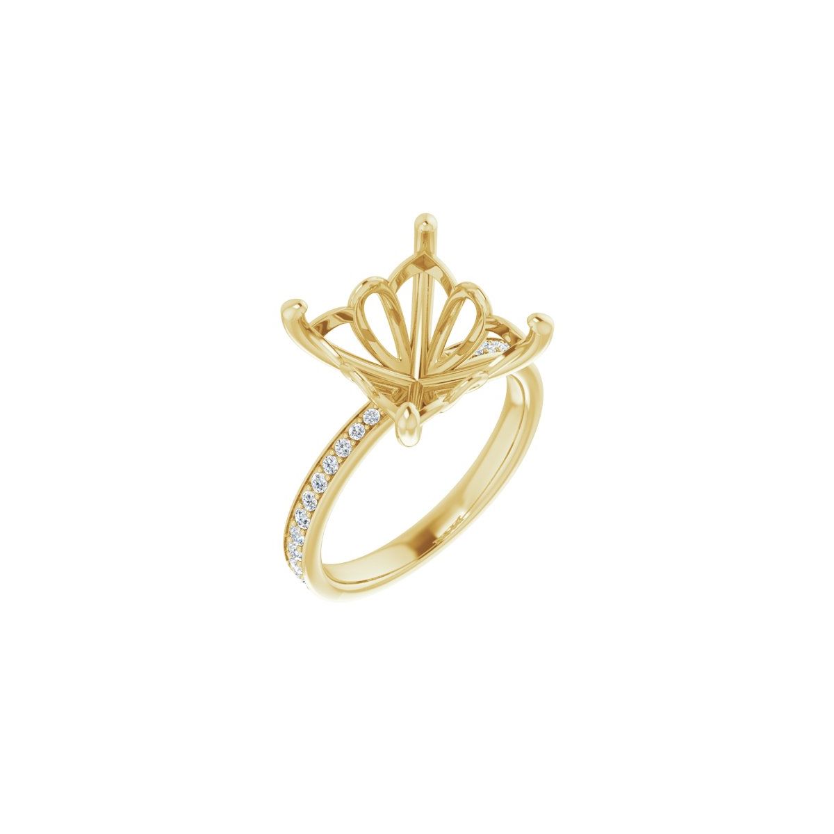 Semi-Set 1/3 CTW Square Engagement Ring (10 X 10 Mm) - gallery - Series 124170