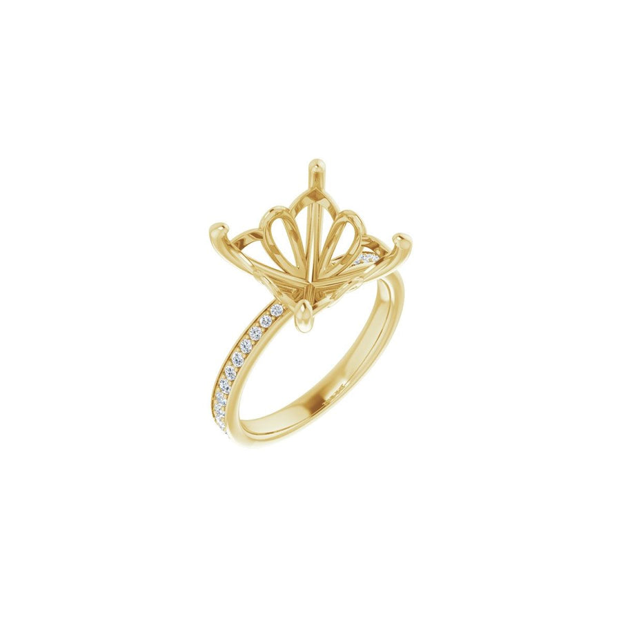 Semi-Set 1/3 CTW Square Engagement Ring (10 X 10 Mm) - gallery - Series 124170