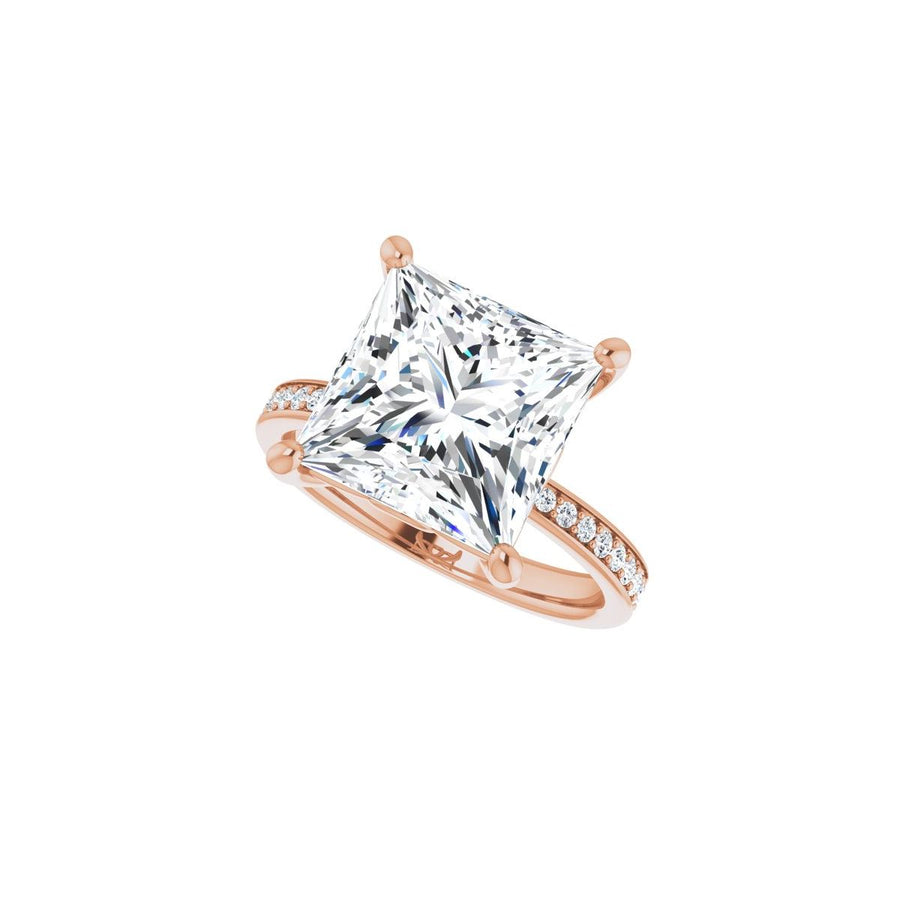 Semi-Set 1/3 CTW Square Engagement Ring (10 X 10 Mm) - gallery - Series 124170