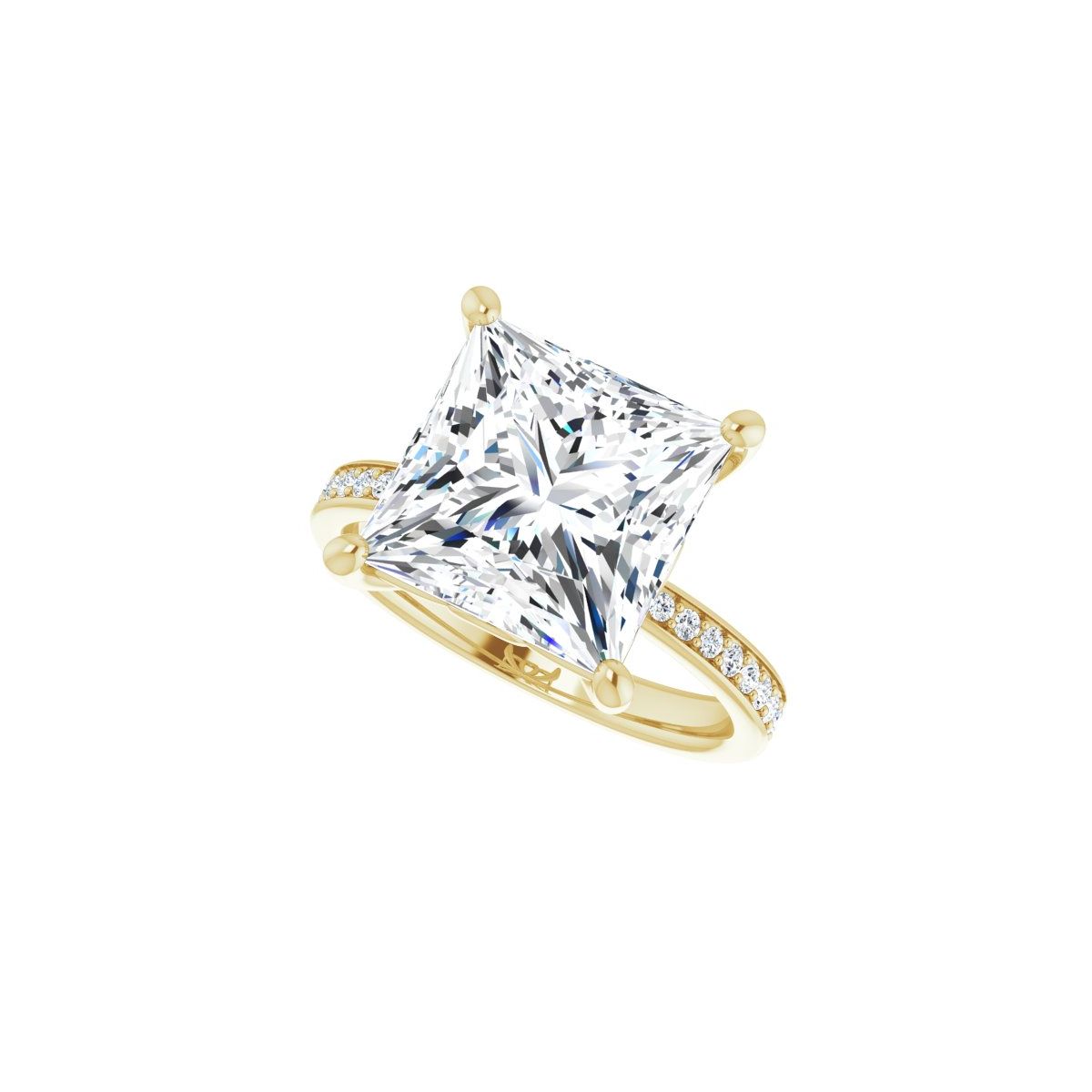 Semi-Set 1/3 CTW Square Engagement Ring (10 X 10 Mm) - gallery - Series 124170
