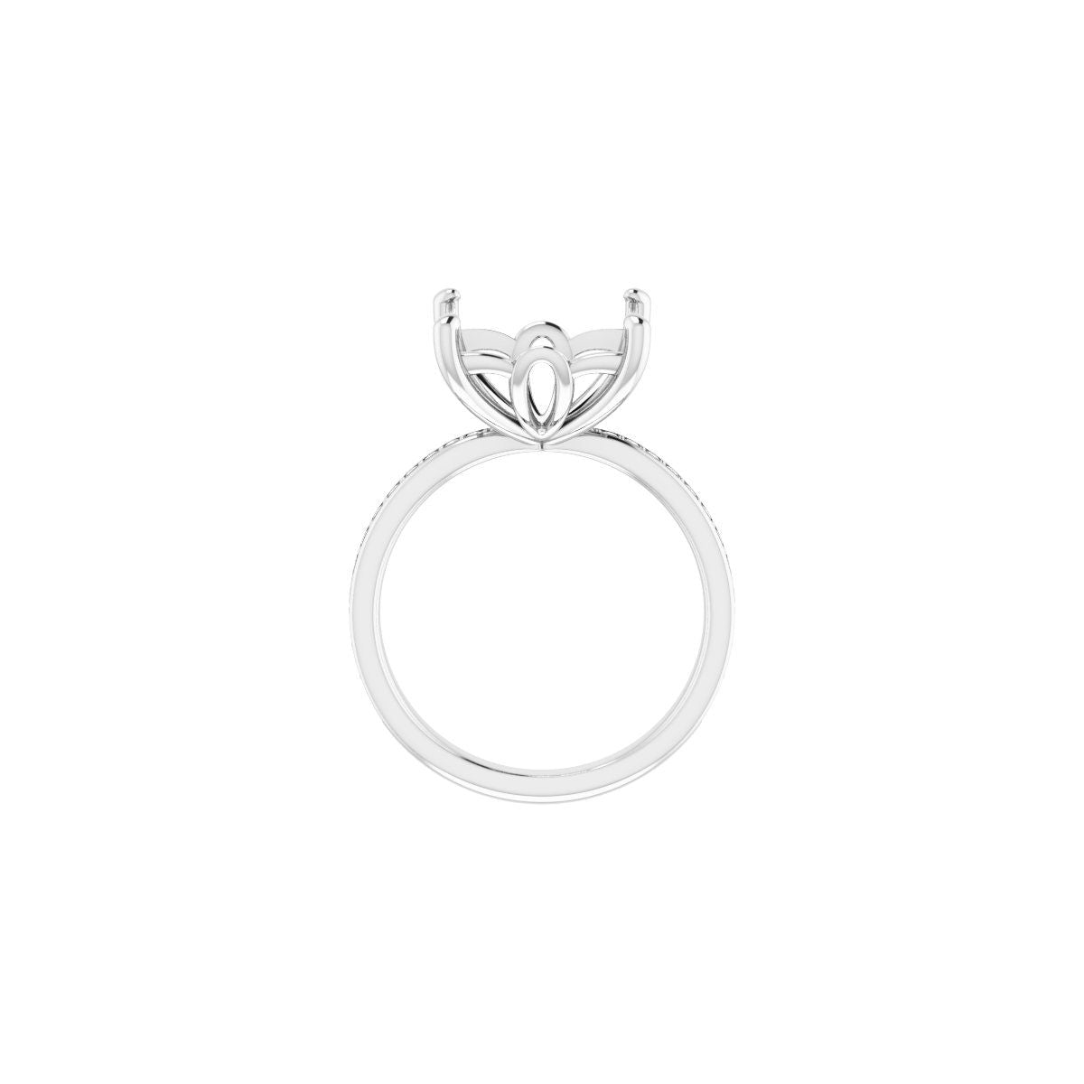 Semi-Set 1/3 CTW Square Engagement Ring (10 X 10 Mm) - gallery - Series 124170