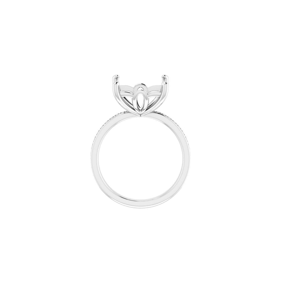 Semi-Set 1/3 CTW Square Engagement Ring (10 X 10 Mm) - gallery - Series 124170