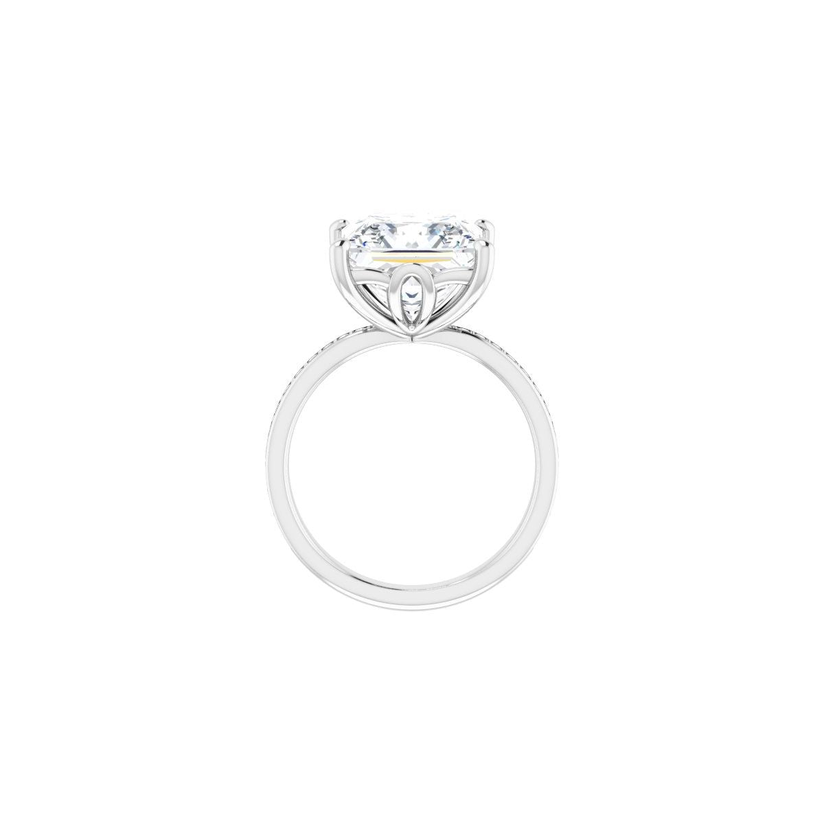 Semi-Set 1/3 CTW Square Engagement Ring (10 X 10 Mm) - gallery - Series 124170