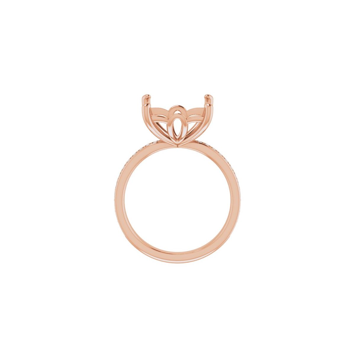 Semi-Set 1/3 CTW Square Engagement Ring (10 X 10 Mm) - gallery - Series 124170