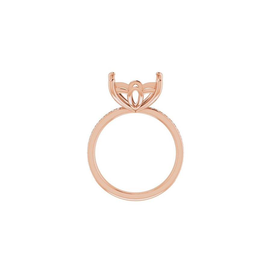 Semi-Set 1/3 CTW Square Engagement Ring (10 X 10 Mm) - gallery - Series 124170