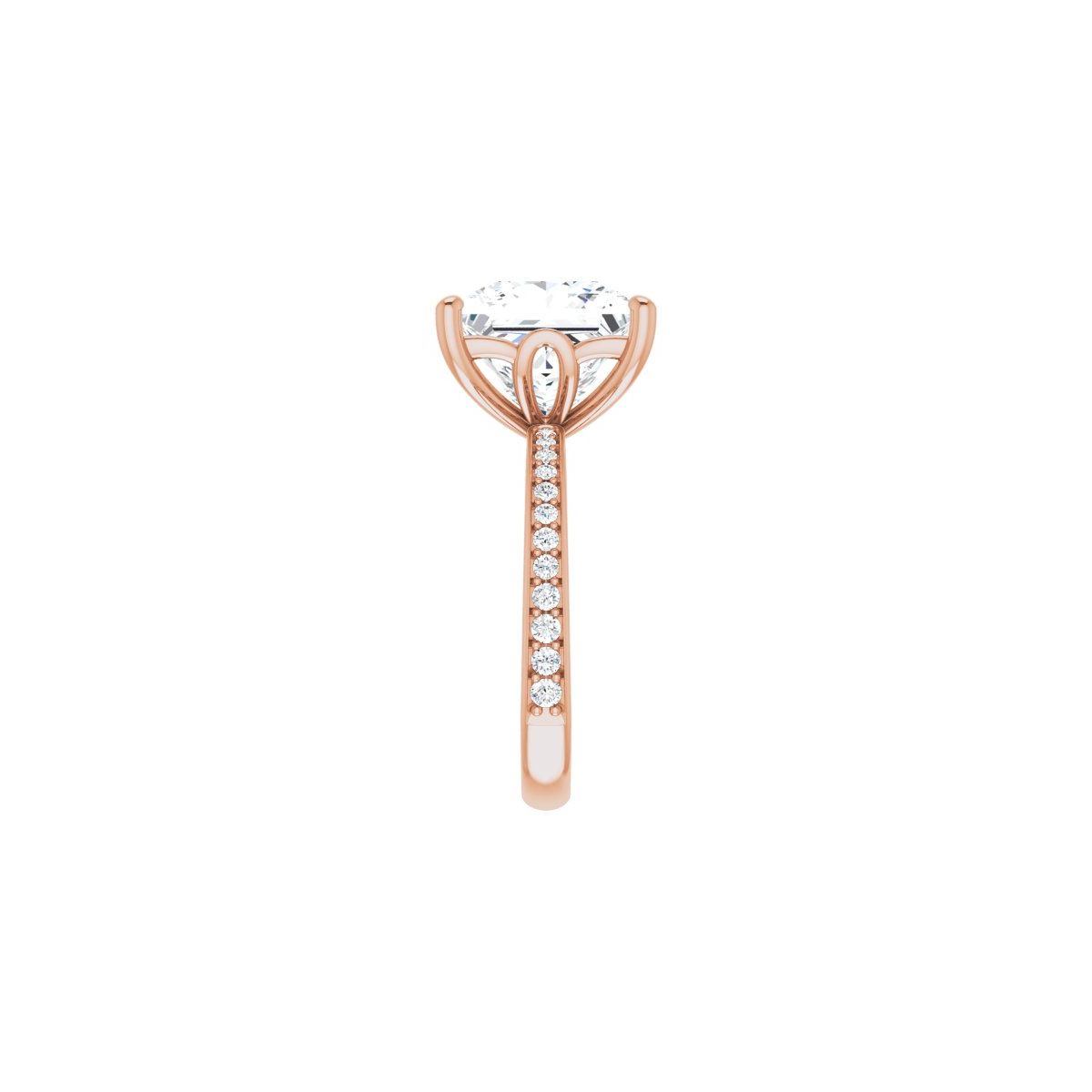Semi-Set 1/3 CTW Square Engagement Ring (10 X 10 Mm) - gallery - Series 124170