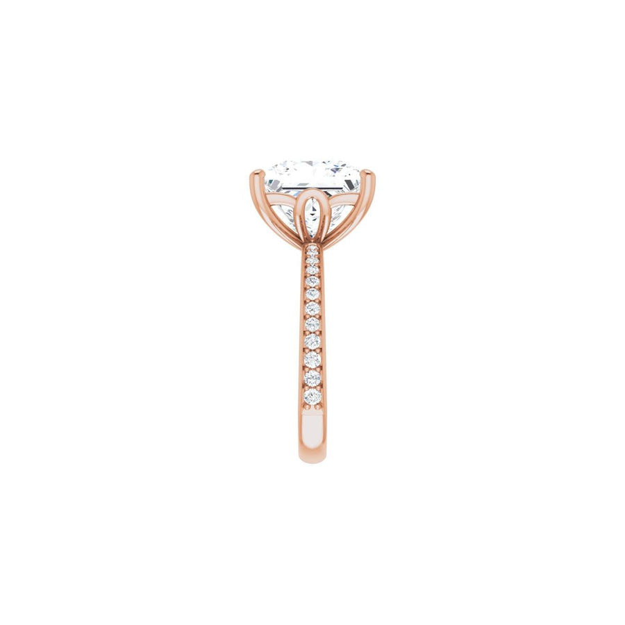 Semi-Set 1/3 CTW Square Engagement Ring (10 X 10 Mm) - gallery - Series 124170
