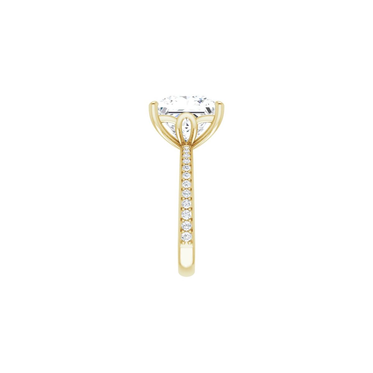 Semi-Set 1/3 CTW Square Engagement Ring (10 X 10 Mm) - gallery - Series 124170
