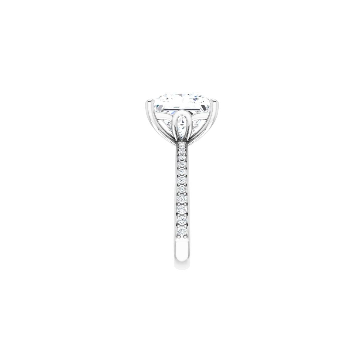 Semi-Set 1/3 CTW Square Engagement Ring (10 X 10 Mm) - gallery - Series 124170