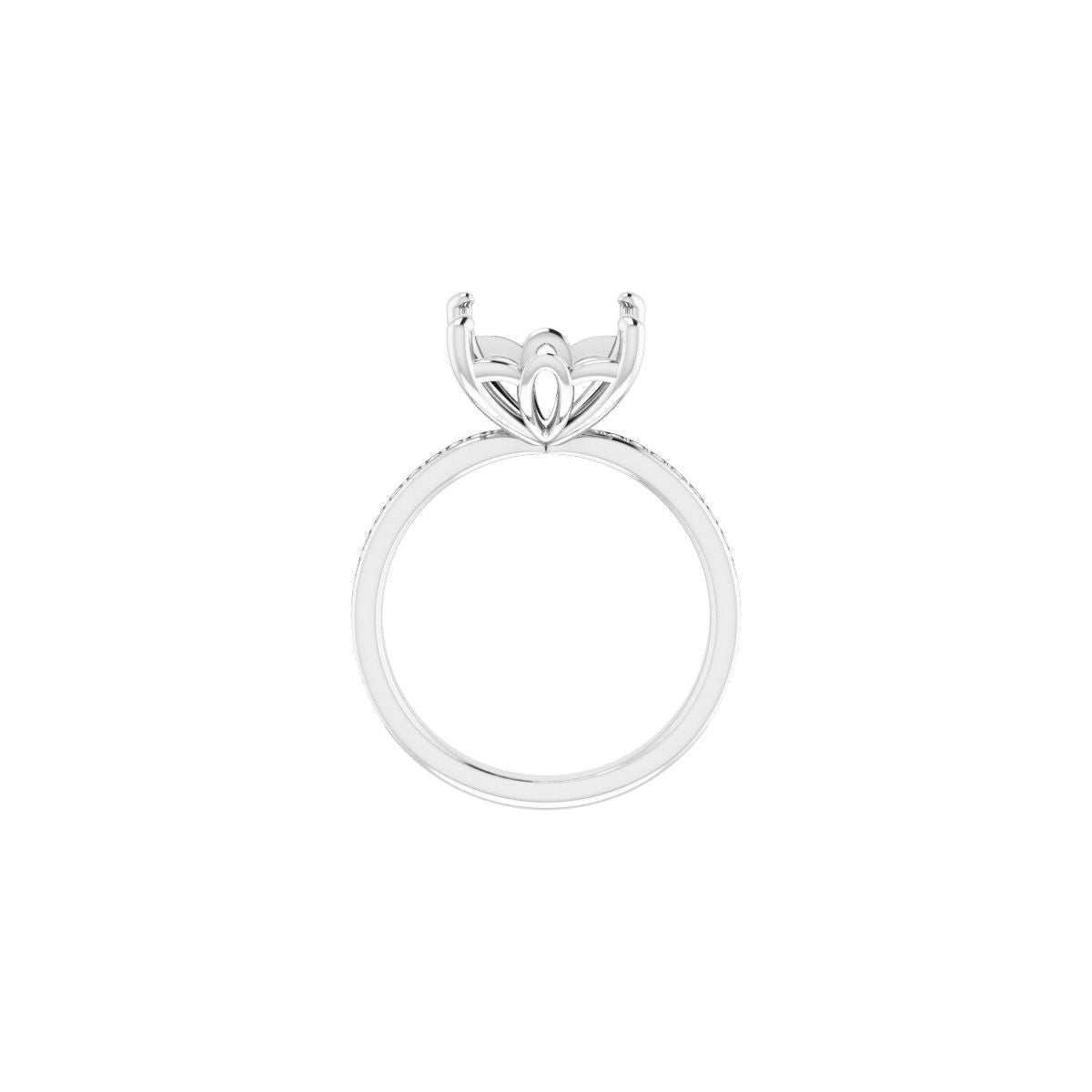 Semi-Set 1/3 CTW Asscher Engagement Ring (10 X 10 Mm) - gallery - Series 124170