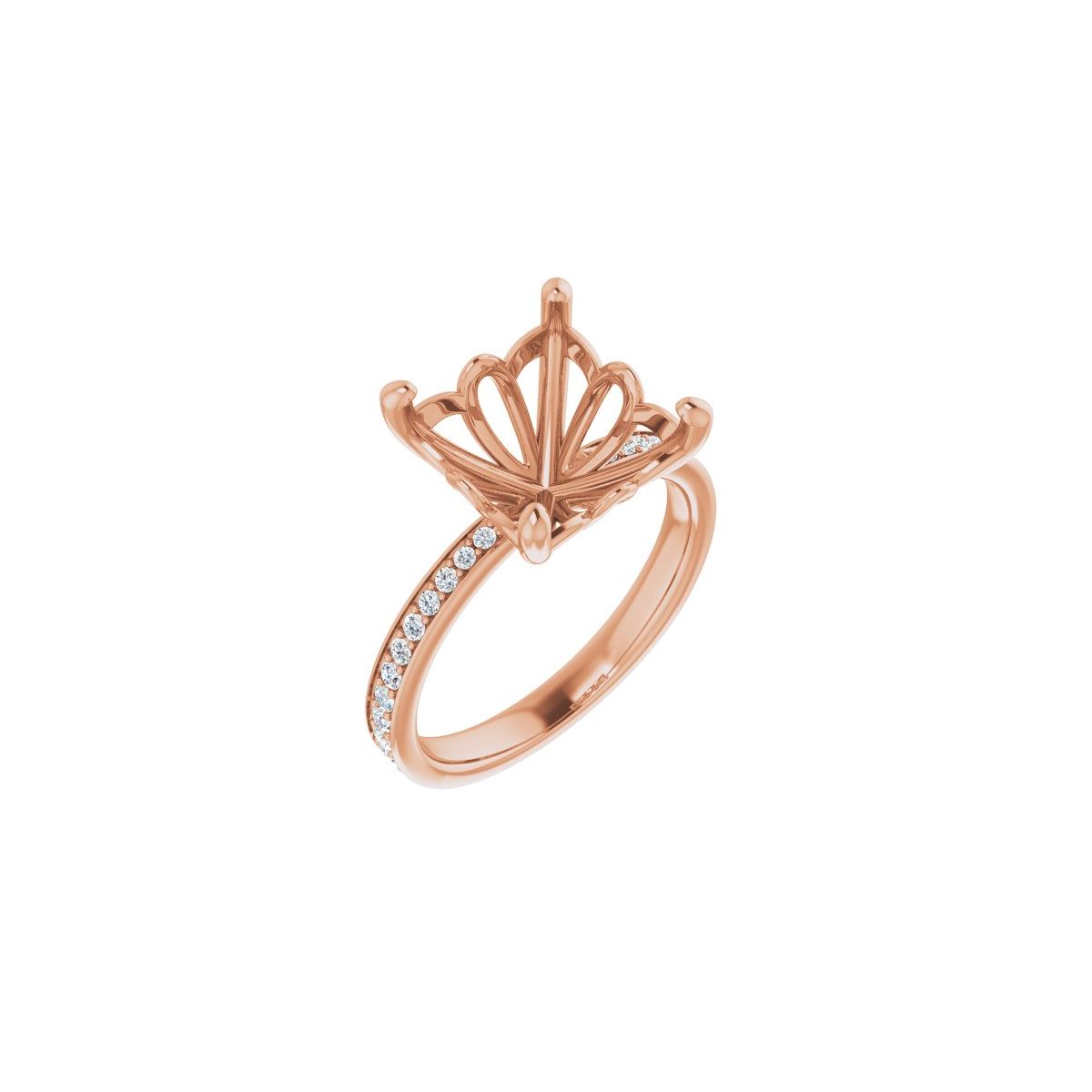 Semi-Set 1/3 CTW Asscher Engagement Ring (10 X 10 Mm) - gallery - Series 124170