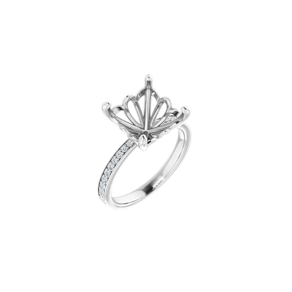 Semi-Set 1/3 CTW Asscher Engagement Ring (10 X 10 Mm) - gallery - Series 124170