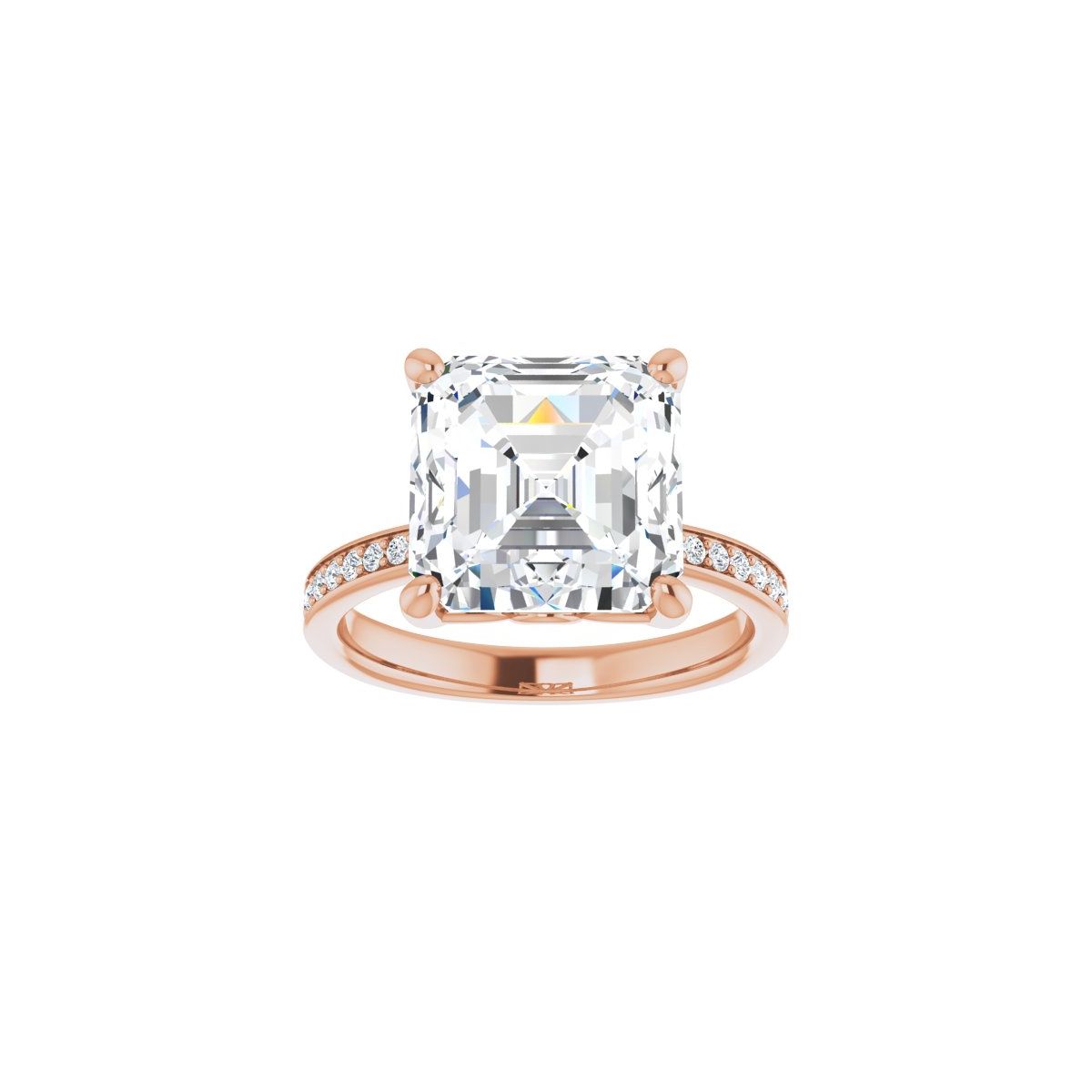 Semi-Set 1/3 CTW Asscher Engagement Ring (10 X 10 Mm) - gallery - Series 124170