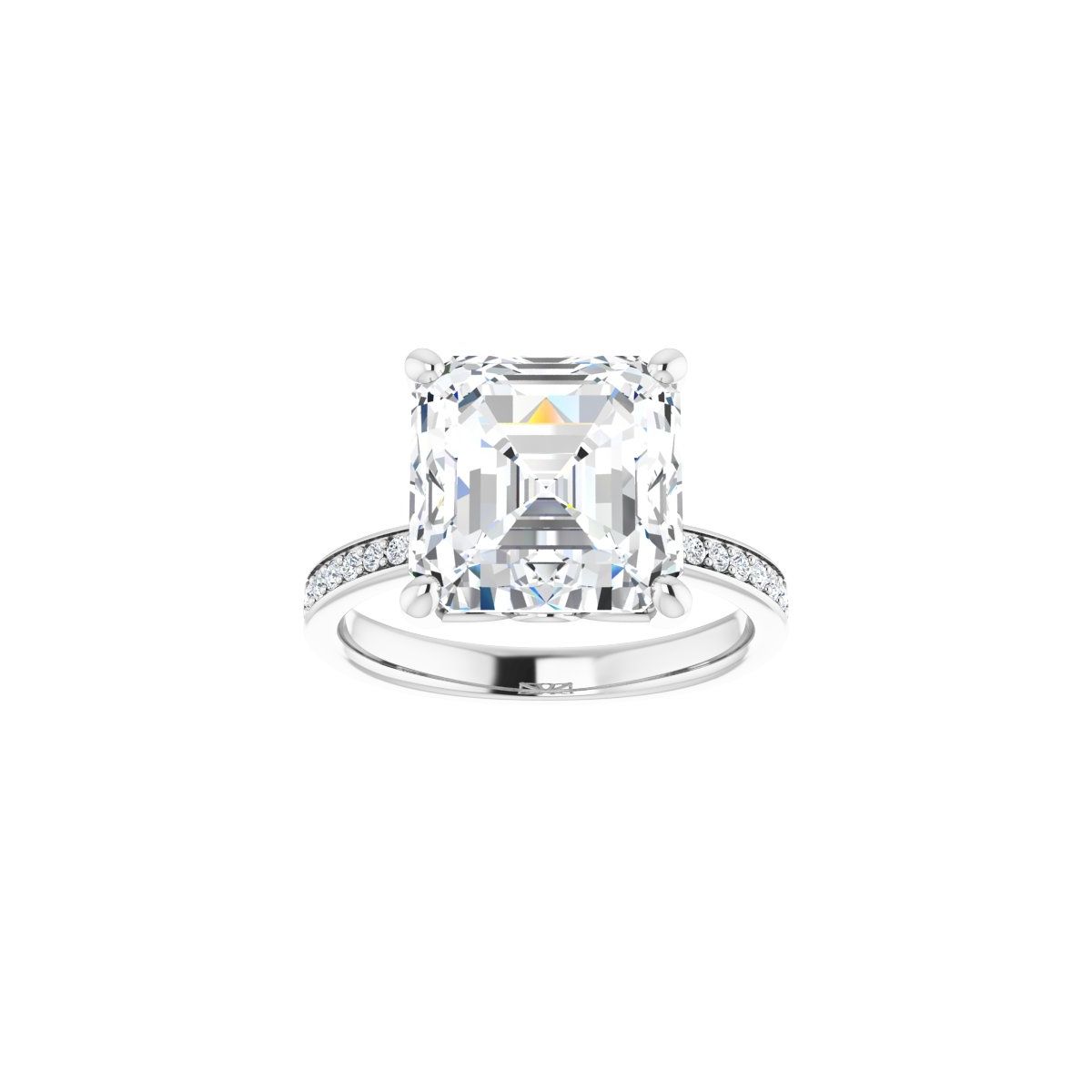 Semi-Set 1/3 CTW Asscher Engagement Ring (10 X 10 Mm) - gallery - Series 124170