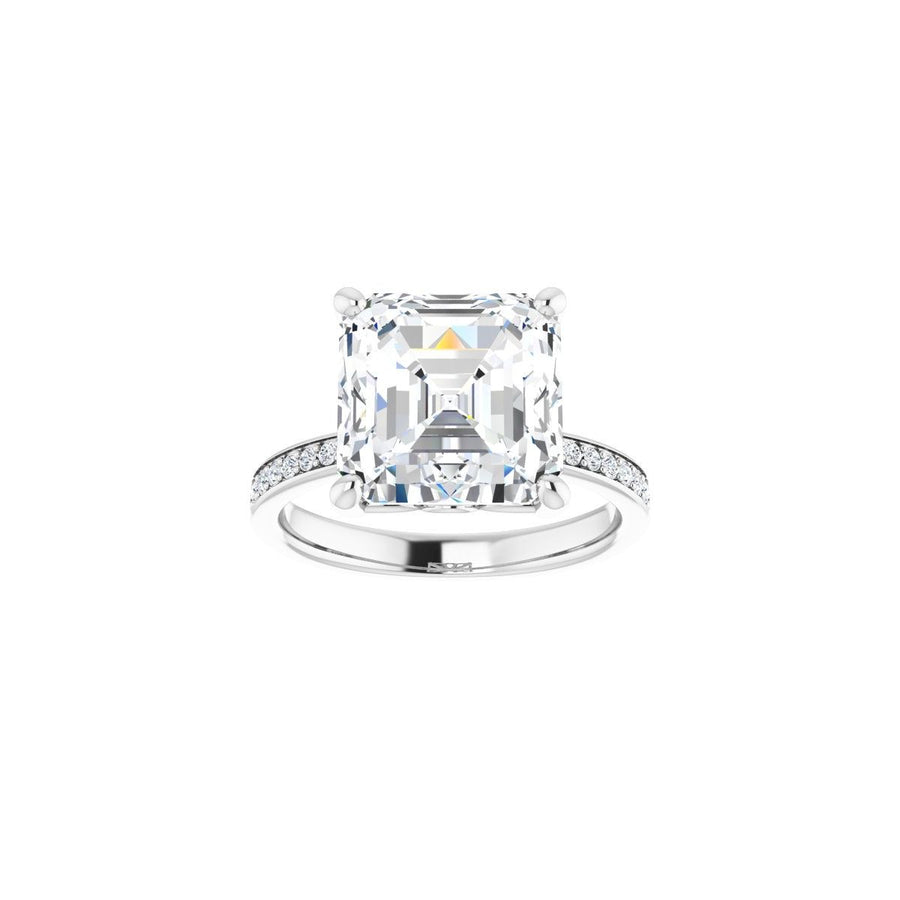 Semi-Set 1/3 CTW Asscher Engagement Ring (10 X 10 Mm) - gallery - Series 124170