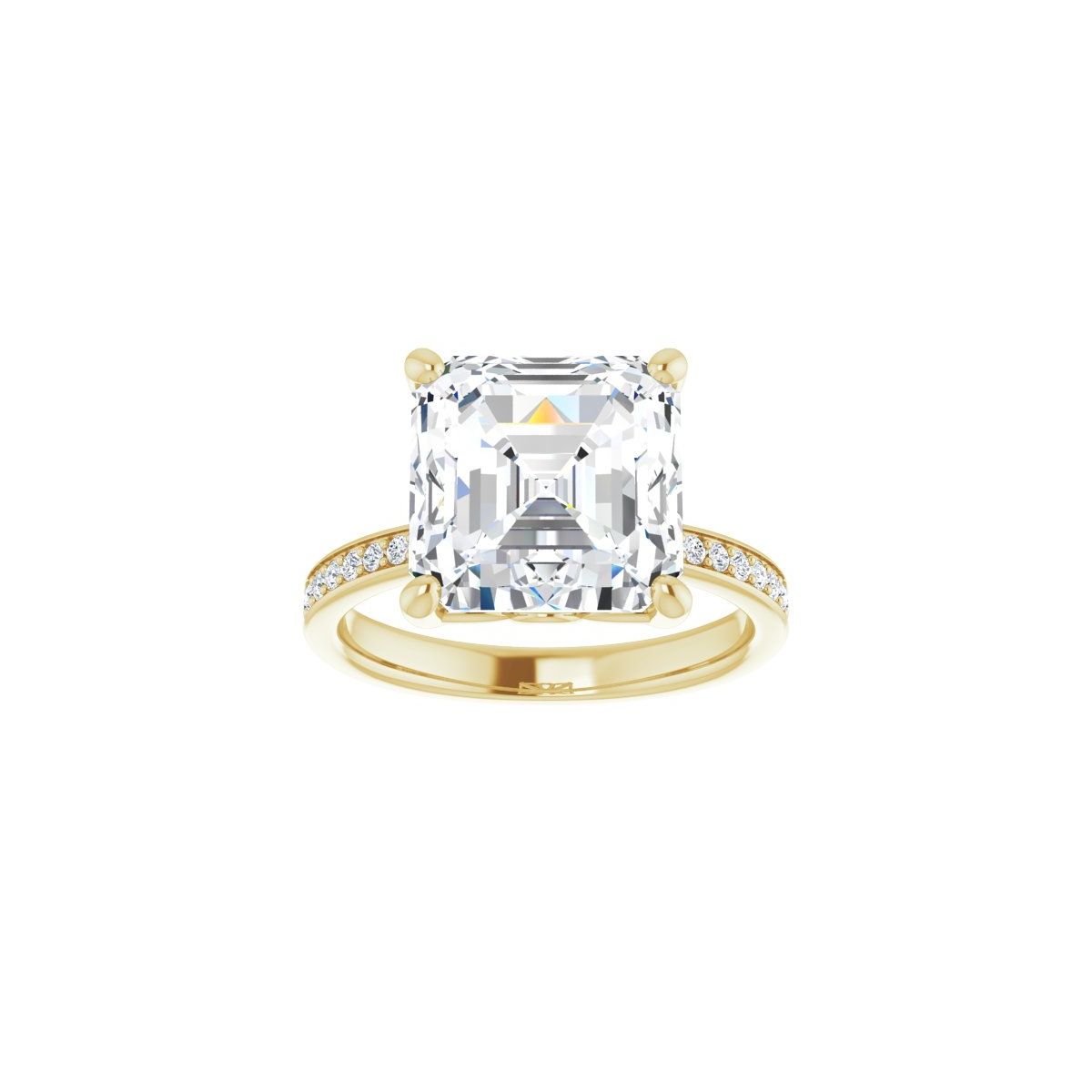 Semi-Set 1/3 CTW Asscher Engagement Ring (10 X 10 Mm) - gallery - Series 124170