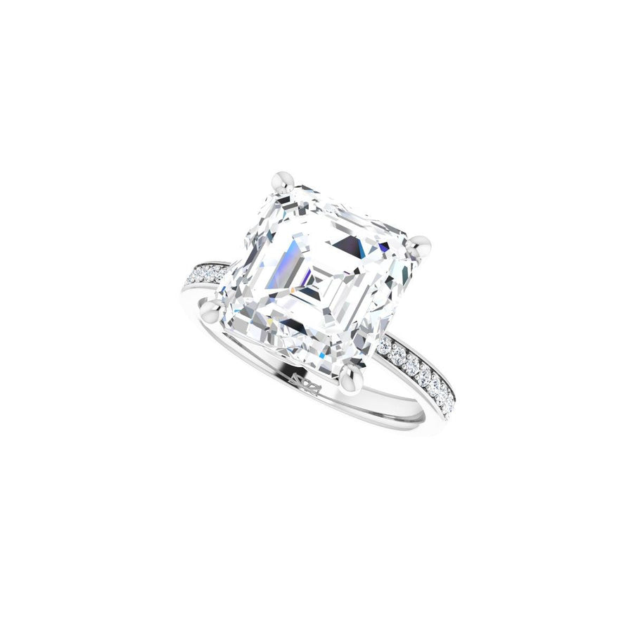 Semi-Set 1/3 CTW Asscher Engagement Ring (10 X 10 Mm) - gallery - Series 124170