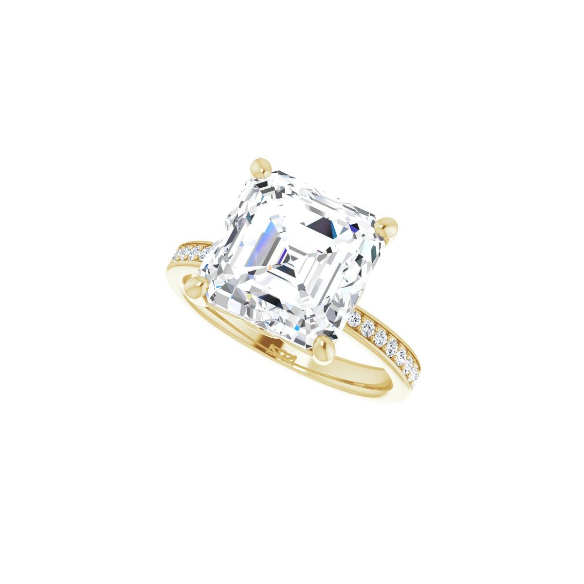 Semi-Set 1/3 CTW Asscher Engagement Ring (10 X 10 Mm) - gallery - Series 124170