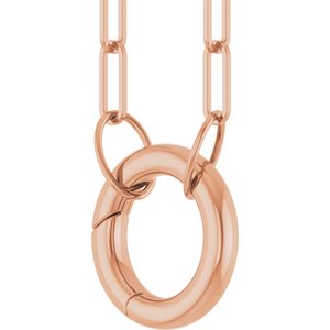 14K Rose Gold Circle Charm 16" Necklace