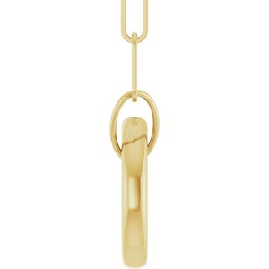 14K Yellow Gold Circle Charm 16" Necklace