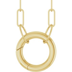 14K Yellow Gold Circle Charm 16" Necklace