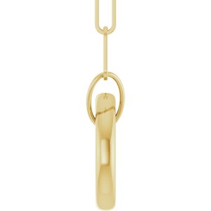 18K Yellow Gold-Plated Sterling Silver Circle Charm 18" Necklace