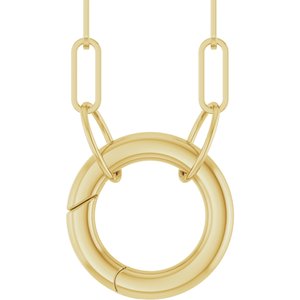 18K Yellow Gold-Plated Sterling Silver Circle Charm 18" Necklace