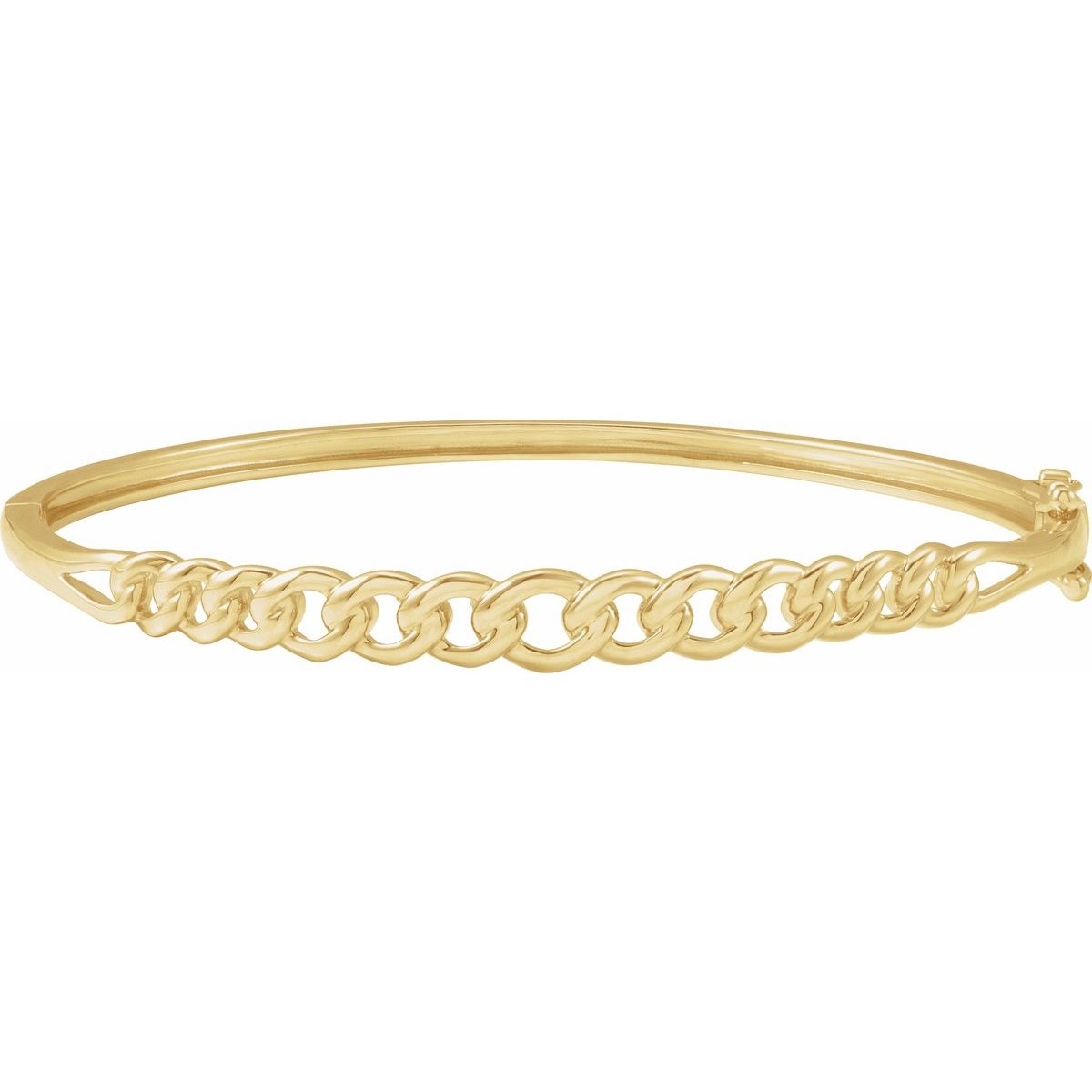 Chain Link Bangle Bracelet (5.8 Mm / 7 In) - 14K Yellow Gold - Series BRC953