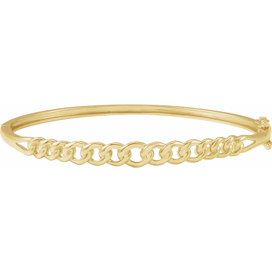 Chain Link Bangle Bracelet (5.8 Mm / 7 In) - 14K Yellow Gold - Series BRC953