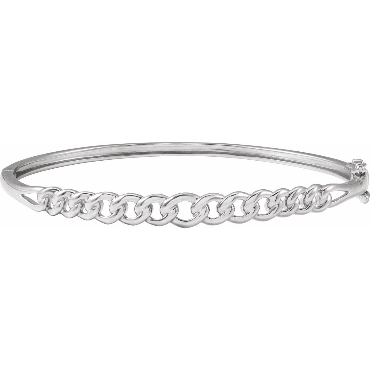Chain Link Bangle Bracelet (5.8 Mm / 7 In) - Sterling Silver - Series BRC953